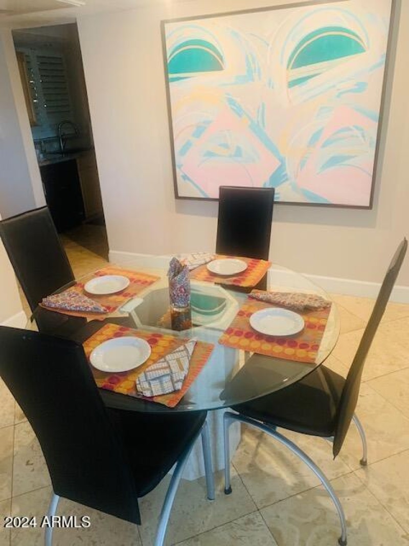 Dining in living area