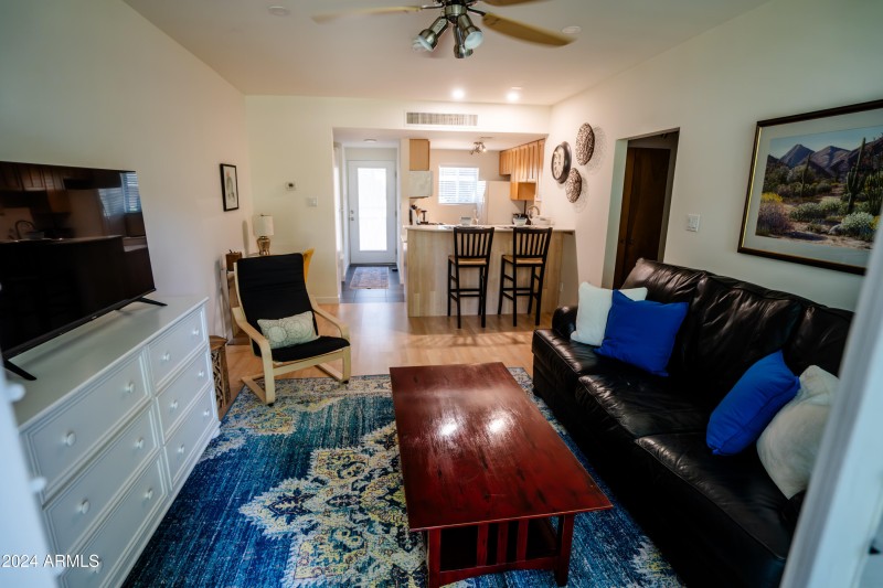 living room to kitchen