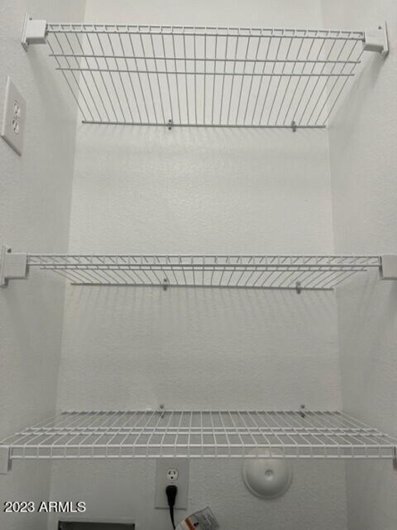 Storage above washer