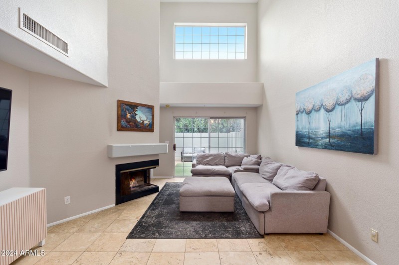 Real wood burning fireplace