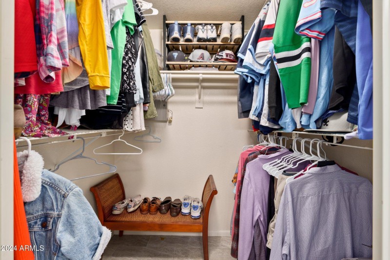 Walk-in primary Closet downstairs