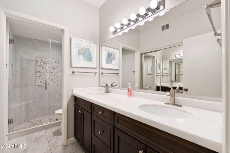 Remodeled primary bath & walk-in shower