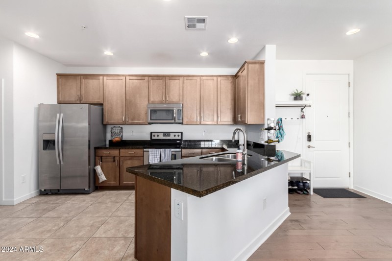 Open Kitchen with Granite Countertops