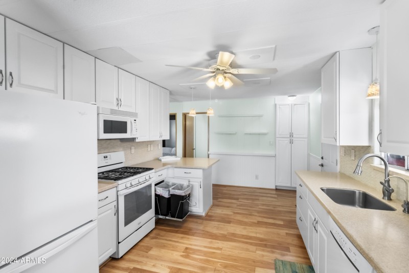 Kitchen with Waste Basket Pull Out