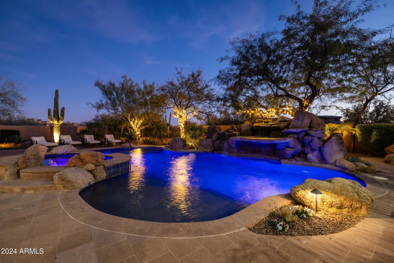 Backyard pool Evening