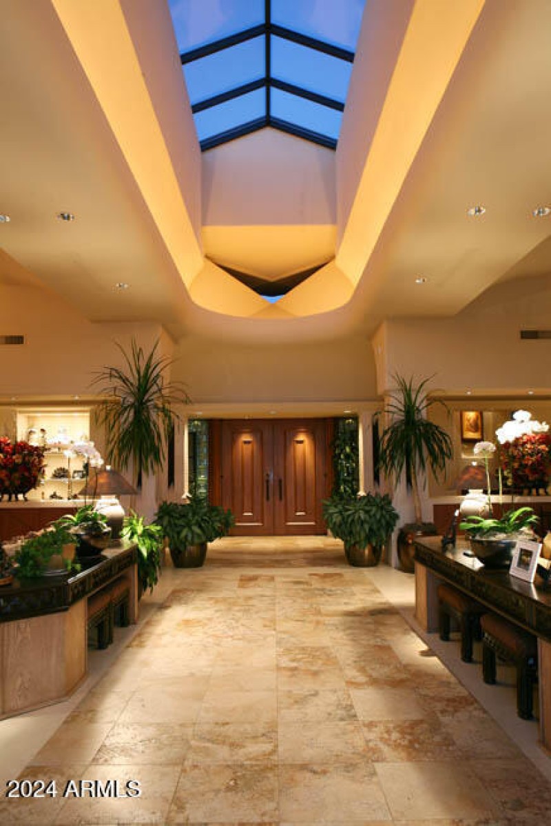 Foyer leads to the phenomenal skylight