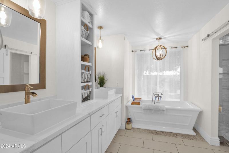Updated bright & private Master bath
