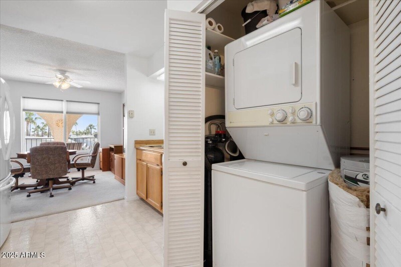 Includes stackable washer/dryer