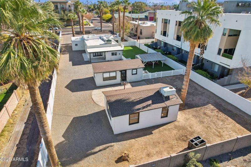 Aerial view looking east