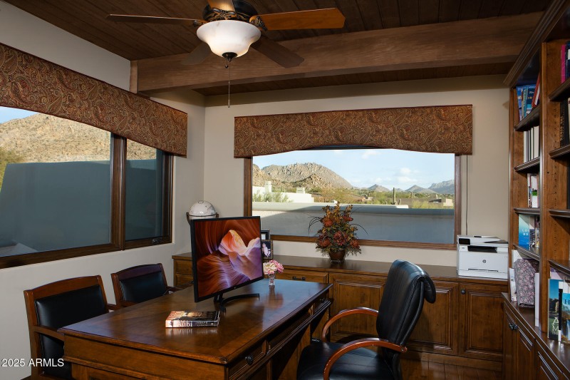 Office with mountain views