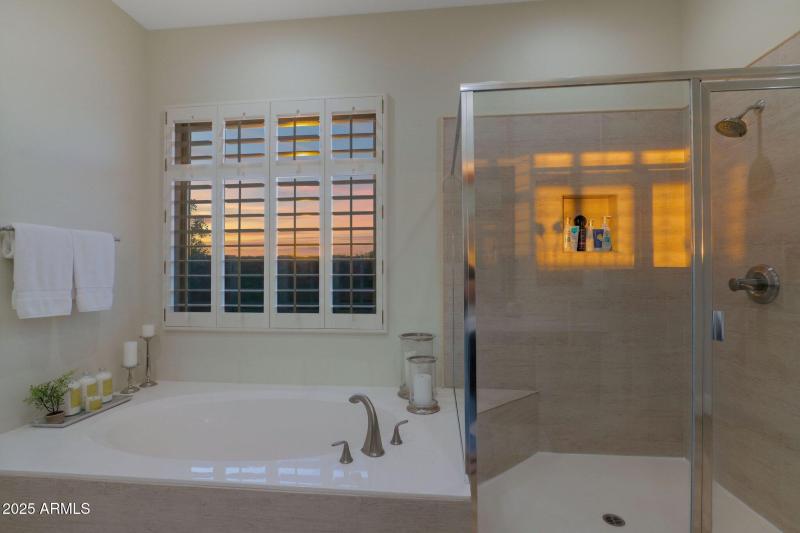 Separate shower and tub