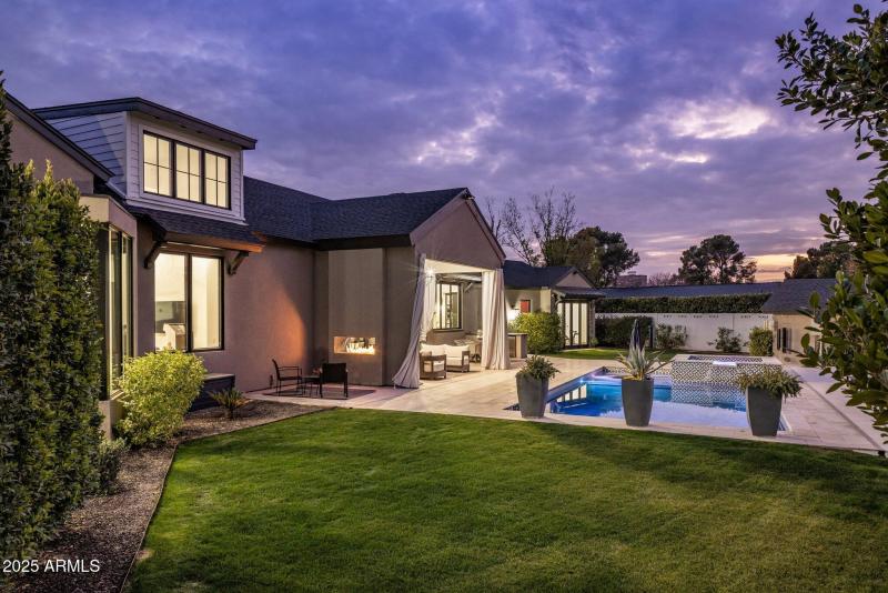 Backyard at twilight