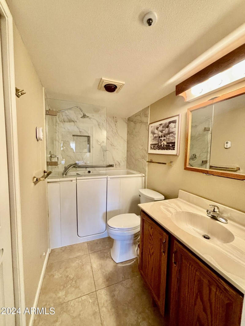 Bathroom with walk in tub