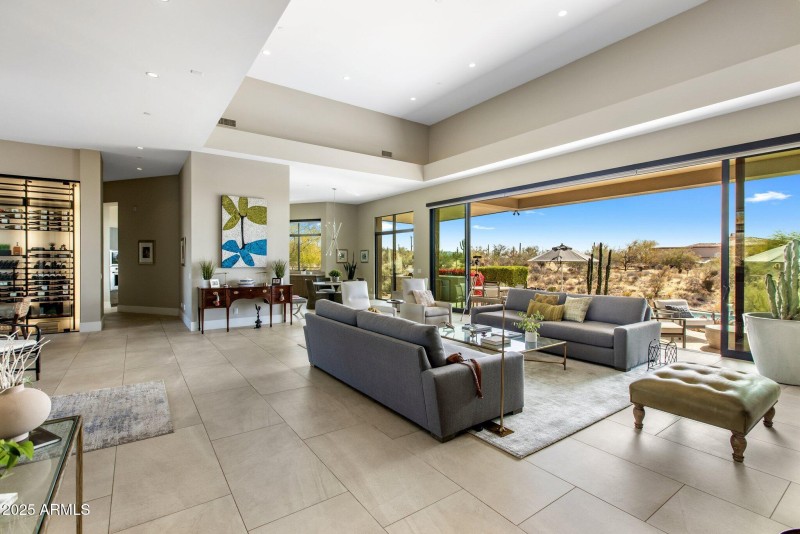 Living Room with Kitchen View