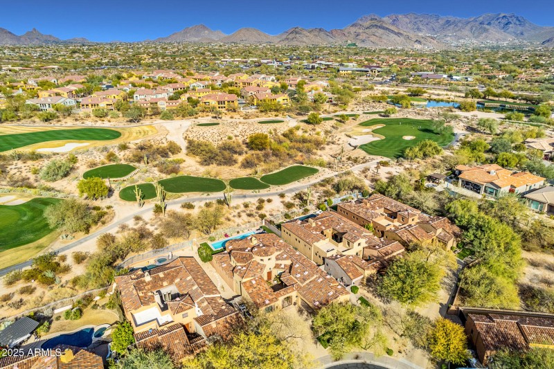 Aerial with Golf Course & Mountains