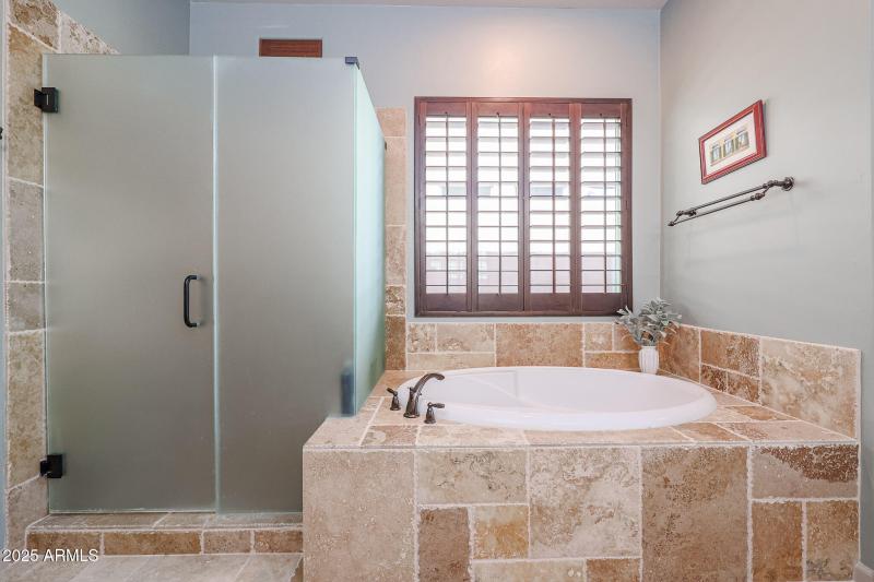 Tiled Shower and Soaking Tub
