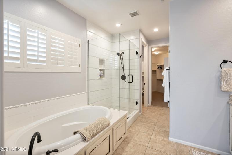 Master Bathroom tub and sep shower