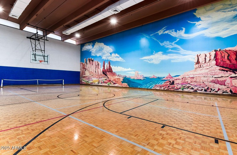 Huge basketball court