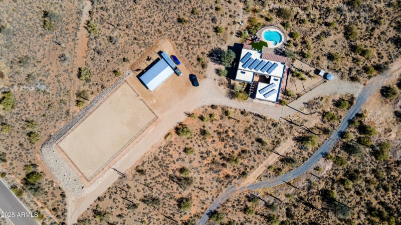 aerial from directly above home