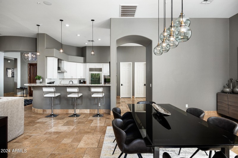 Island dining open to Great Room