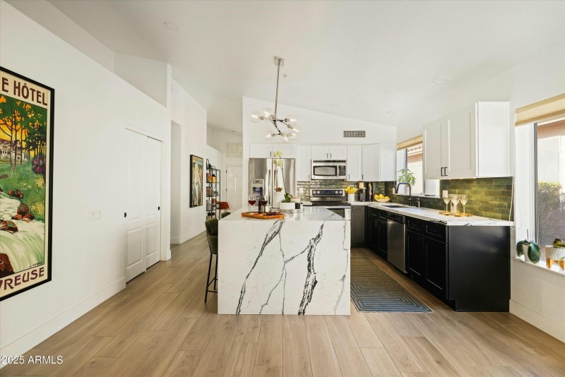 Quartz Waterfall Center Island
