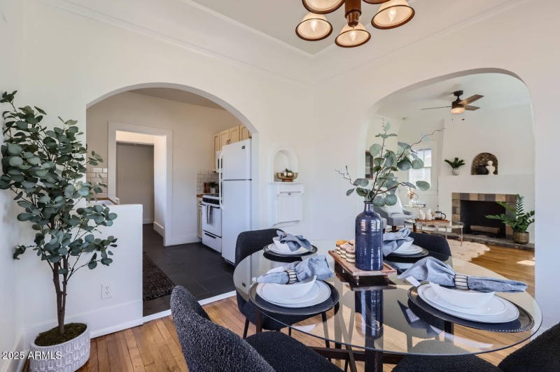 Dining with view of living & kitchen