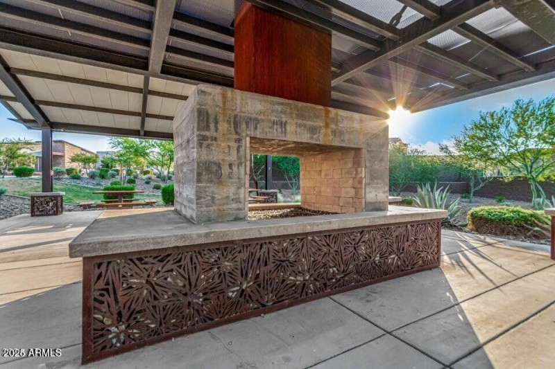 Avance outdoor fireplace clubhouse