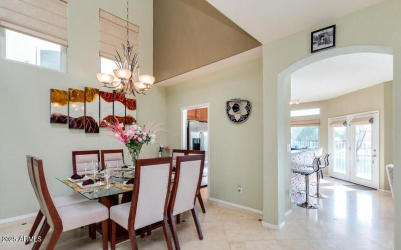 Dining room and view to kitchen