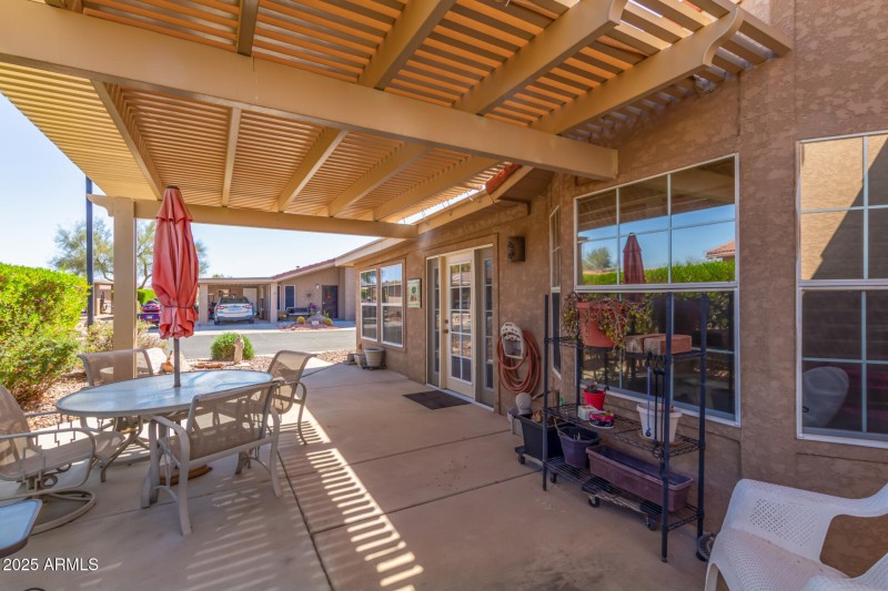 Relax on the covered patio