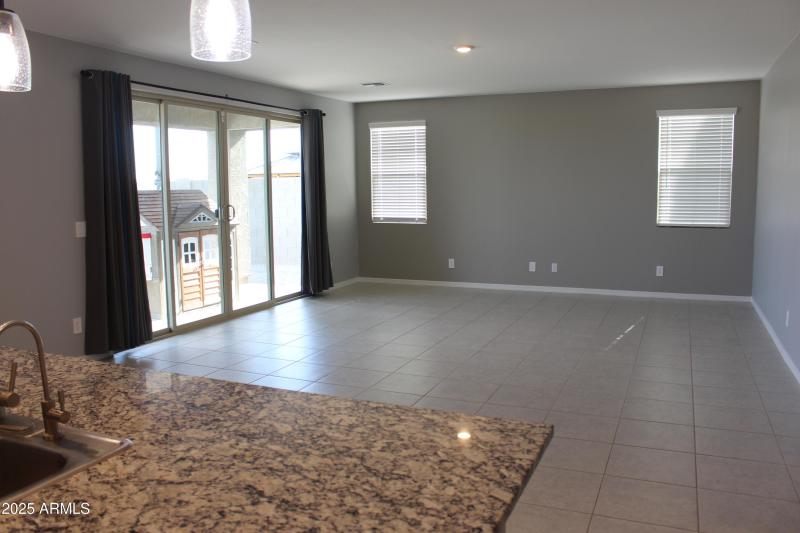 Great Room with four panel slider