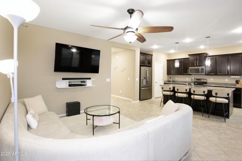 Living room and kitchen