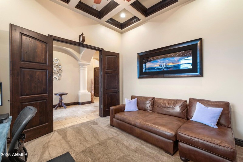Double Doors & Coffered Ceilings