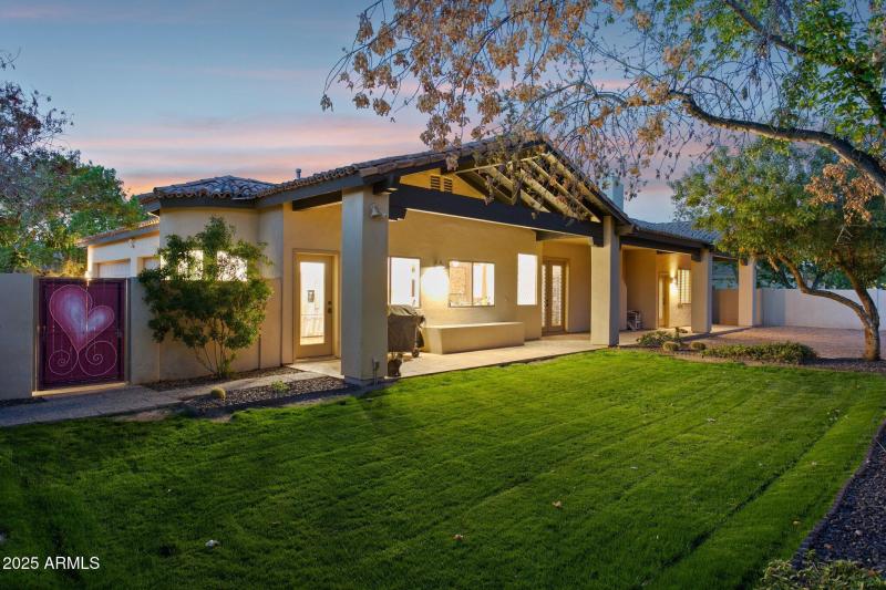 Backyard at twilight