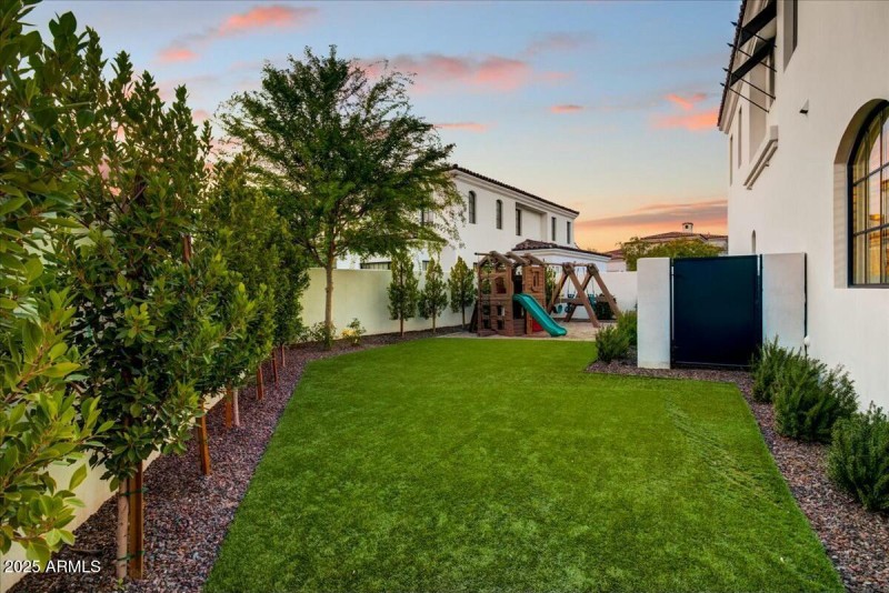 Side yard with play equipment