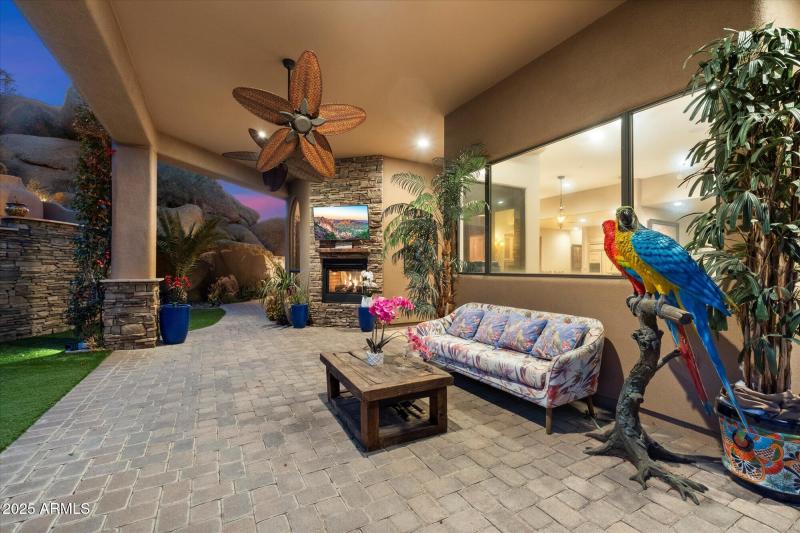 Cozy Covered Patio w/ Fireplace