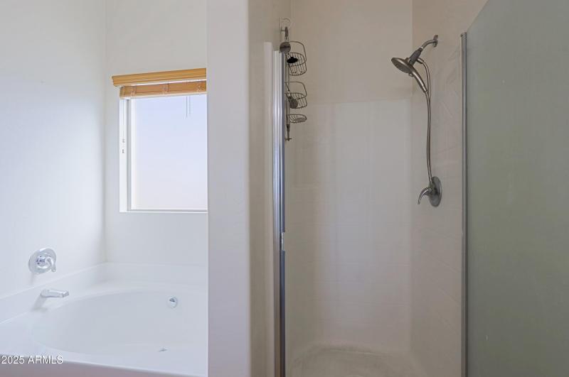 Separate shower and tub