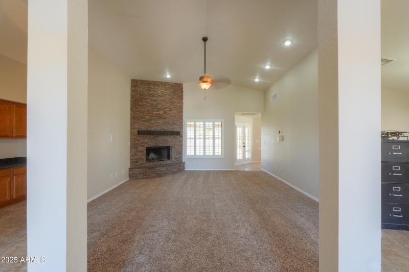 Living room with fireplace