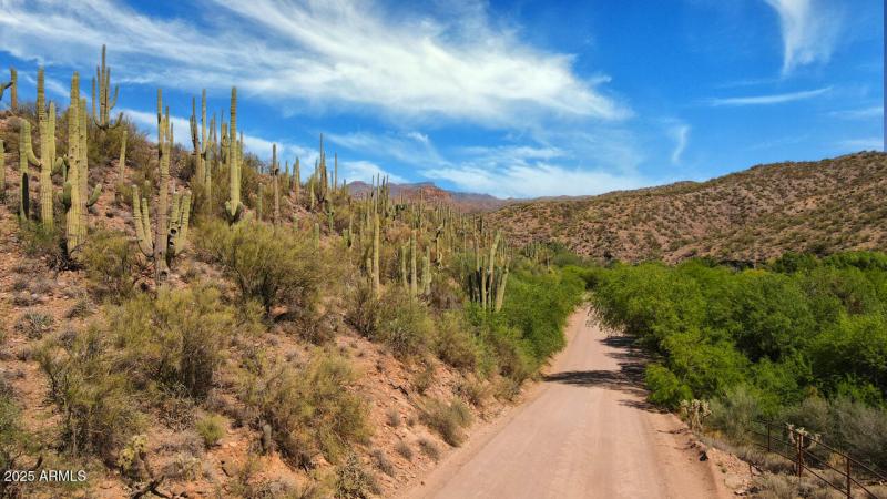 The drive into the compound