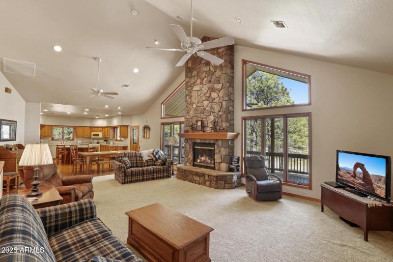 Great windows and fireplace