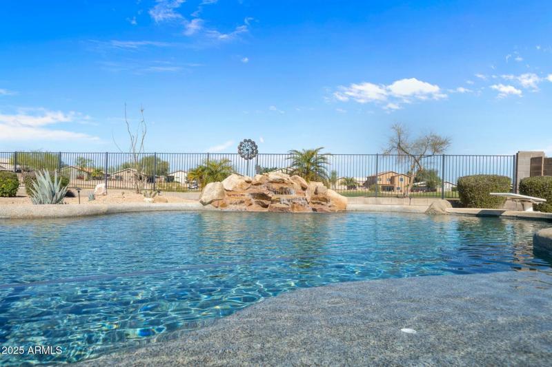 POOL WITH ROCK FOUNTAIN