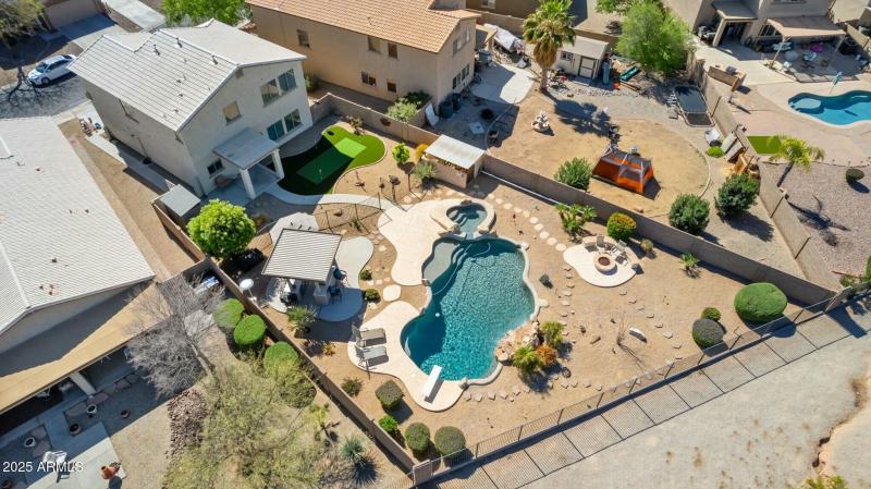 AERIAL VIEW OF BACK YARD