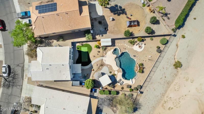 AERIAL VIEW OF BACK YARD