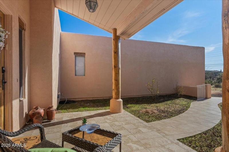 front porch and courtyard