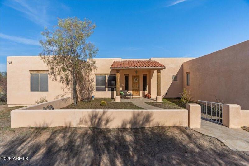 front porch and courtyard