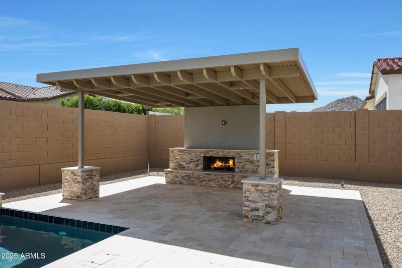 PERGOLA/GAS FIREPLACE/MEDIA WALL
