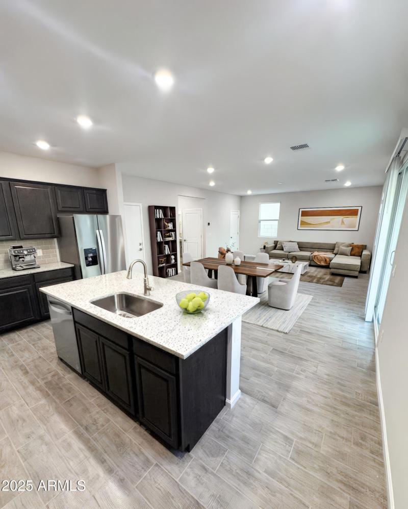 Staged Kitchen and Family Room