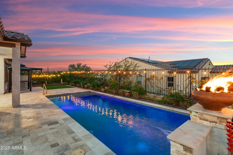 REAR PATIO AT TWLIGHT