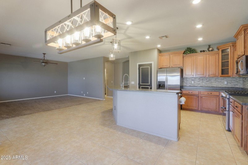 Kitchen open to family room