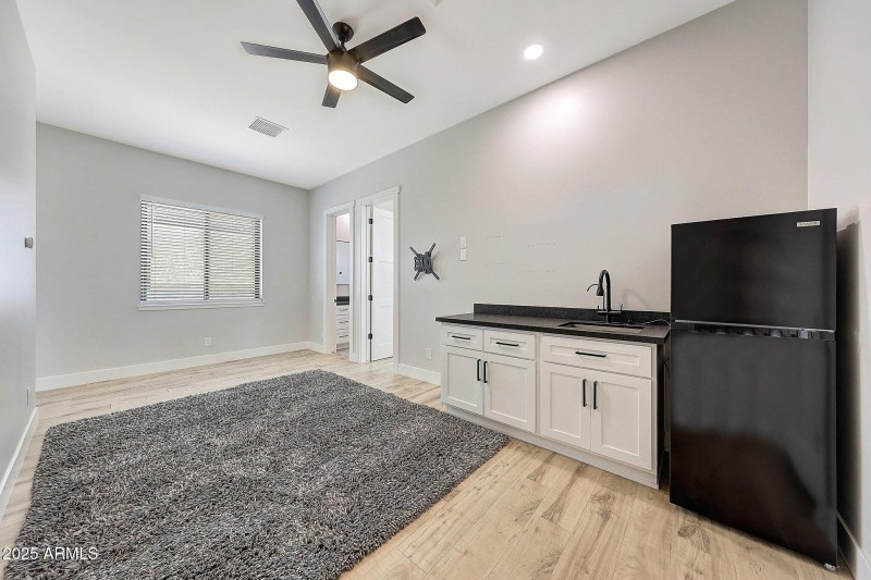 Kitchenette in game room:living area of