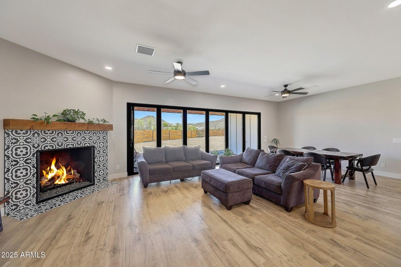 Great room with window wall closed